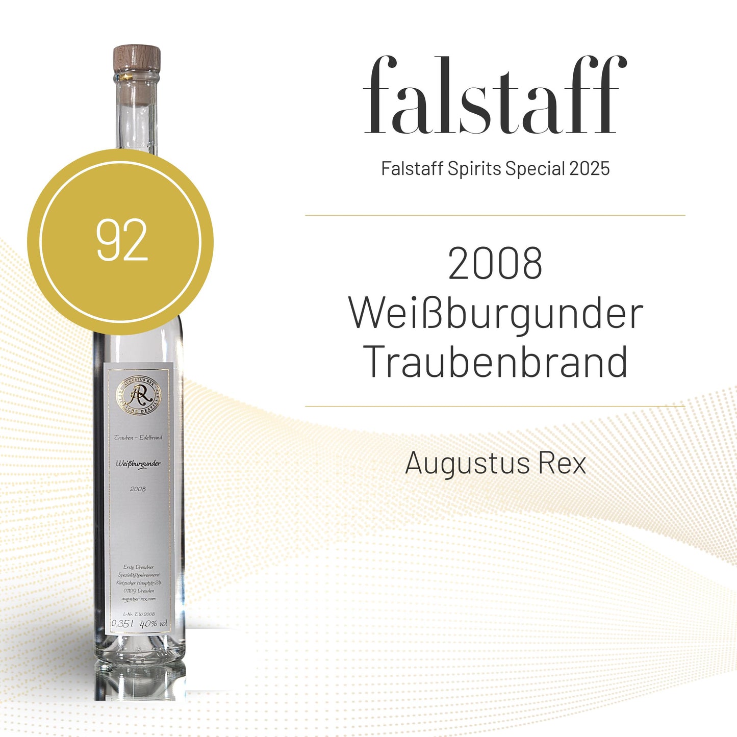 Weißburgunder, 17 Jahre gereift: 92 Falstaff Punkte!